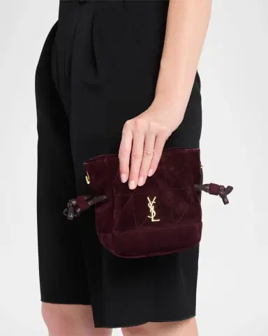 Saint Laurent Jamie Mini YSL Quilted Suede Crossbody Bag | Thumbnail 2 Saint Laurent Jamie Mini YSL Quilted Suede Crossbody Bag | Thumbnail 2