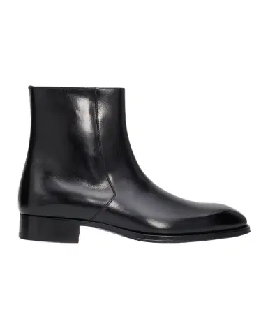 Tom Ford Men's Elkan Burnished Leather Zipped Ankle Boots | Thumbnail 1 Tom Ford Men's Elkan Burnished Leather Zipped Ankle Boots | Thumbnail 1
