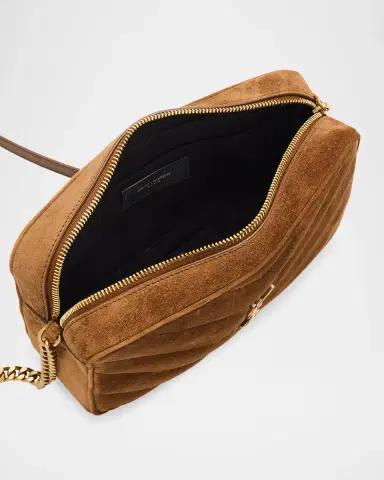 Saint Laurent Loulou YSL Quilted Suede Crossbody Camera Bag | Thumbnail 4 Saint Laurent Loulou YSL Quilted Suede Crossbody Camera Bag | Thumbnail 4