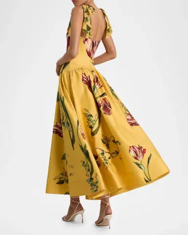Alice + Olivia Oriana Floral Cotton-Blend Maxi Dress | Thumbnail 3 Alice + Olivia Oriana Floral Cotton-Blend Maxi Dress | Thumbnail 3