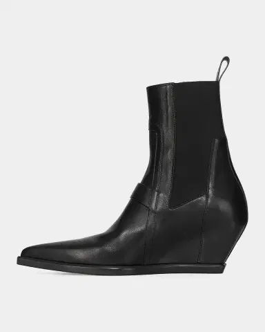 Rick Owens Point Toe Leather Wedge-Heel Ankle Boots | Thumbnail 4 Rick Owens Point Toe Leather Wedge-Heel Ankle Boots | Thumbnail 4