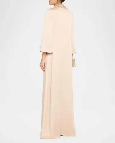 Rickie Freeman for Teri Jon Embellished Collar Satin Gown | Thumbnail 3 Rickie Freeman for Teri Jon Embellished Collar Satin Gown | Thumbnail 3