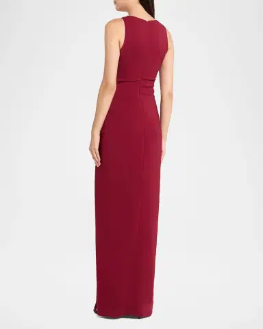 Oscar de la Renta Sleeveless Draped Slit Column Gown | Thumbnail 3 Oscar de la Renta Sleeveless Draped Slit Column Gown | Thumbnail 3