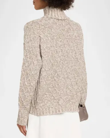 Eileen Fisher Diamond-Knit Turtleneck Sweater | Thumbnail 3 Eileen Fisher Diamond-Knit Turtleneck Sweater | Thumbnail 3