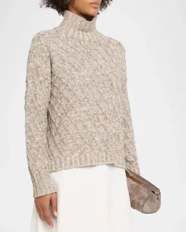 Eileen Fisher Diamond-Knit Turtleneck Sweater | Thumbnail 4 Eileen Fisher Diamond-Knit Turtleneck Sweater | Thumbnail 4