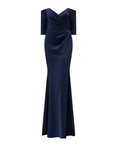 Amsale Stretch Crepe Off-The-Shoulder Gown | Thumbnail 1 Amsale Stretch Crepe Off-The-Shoulder Gown | Thumbnail 1