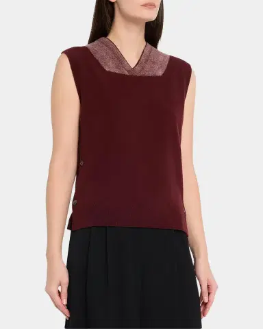 Maison Margiela Two-Tone Virgin Wool Knit Vest | Thumbnail 4 Maison Margiela Two-Tone Virgin Wool Knit Vest | Thumbnail 4
