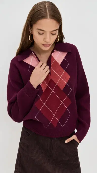English Factory Argyle Knit Sweater | Thumbnail 2 English Factory Argyle Knit Sweater | Thumbnail 2