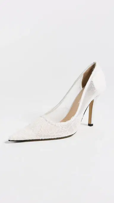 Mach & Mach Devon Chantilly Lace Pumps White | Thumbnail 2 Mach & Mach Devon Chantilly Lace Pumps White | Thumbnail 2