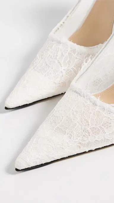 Mach & Mach Devon Chantilly Lace Pumps White | Thumbnail 6 Mach & Mach Devon Chantilly Lace Pumps White | Thumbnail 6