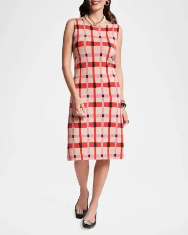 Frances Valentine Swan Check Wool Knit Midi Shift Dress | Thumbnail 2 Frances Valentine Swan Check Wool Knit Midi Shift Dress | Thumbnail 2