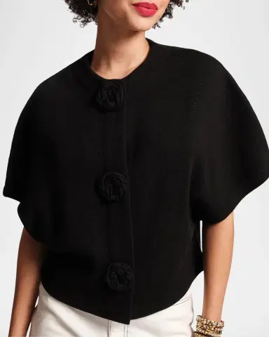 Frances Valentine Carnegie Floral Applique Wool Shrug | Thumbnail 4 Frances Valentine Carnegie Floral Applique Wool Shrug | Thumbnail 4