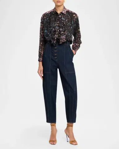 Ulla Johnson Gesture Floral Silk Ruffle Blouse | Thumbnail 2 Ulla Johnson Gesture Floral Silk Ruffle Blouse | Thumbnail 2