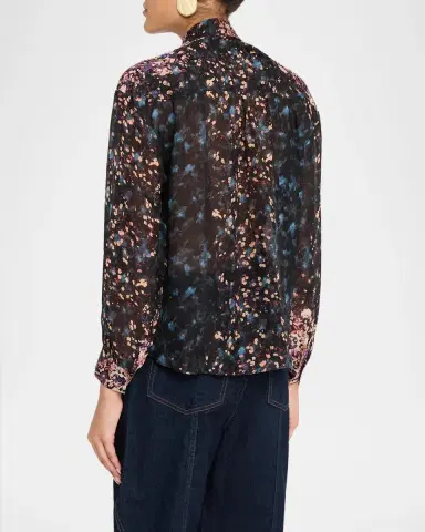 Ulla Johnson Gesture Floral Silk Ruffle Blouse | Thumbnail 3 Ulla Johnson Gesture Floral Silk Ruffle Blouse | Thumbnail 3