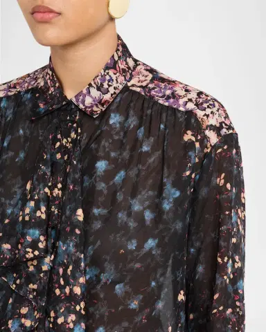Ulla Johnson Gesture Floral Silk Ruffle Blouse | Thumbnail 5 Ulla Johnson Gesture Floral Silk Ruffle Blouse | Thumbnail 5