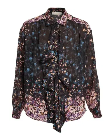 Ulla Johnson Gesture Floral Silk Ruffle Blouse | Thumbnail 1 Ulla Johnson Gesture Floral Silk Ruffle Blouse | Thumbnail 1