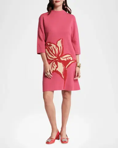 Frances Valentine Annie Floral-Embroidered Knit Mini Dress | Thumbnail 2 Frances Valentine Annie Floral-Embroidered Knit Mini Dress | Thumbnail 2
