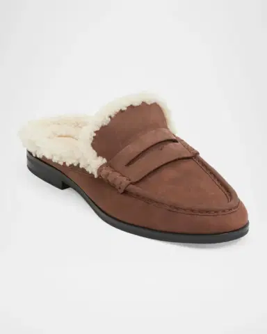 Simkhai Dean Shearling-Lined Suede Loafer Mules | Thumbnail 2 Simkhai Dean Shearling-Lined Suede Loafer Mules | Thumbnail 2