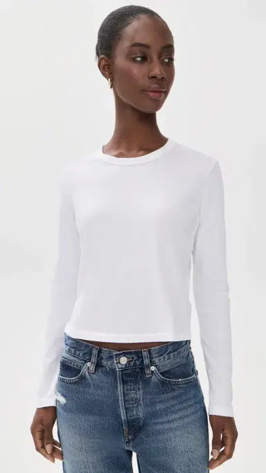 James Perse Shrunken Crew Neck Tee White | Thumbnail 2 James Perse Shrunken Crew Neck Tee White | Thumbnail 2