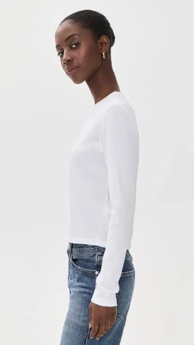 James Perse Shrunken Crew Neck Tee White | Thumbnail 4 James Perse Shrunken Crew Neck Tee White | Thumbnail 4