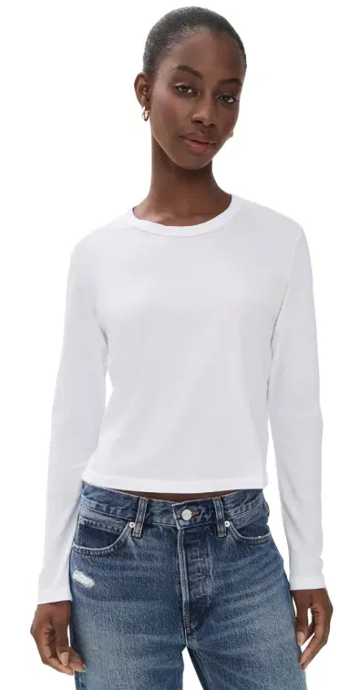 James Perse Shrunken Crew Neck Tee White | Thumbnail 1 James Perse Shrunken Crew Neck Tee White | Thumbnail 1