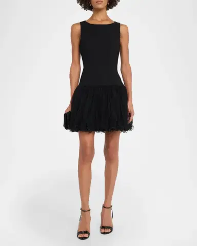 Cinq à Sept Neriva Sleeveless Fit & Flare Tulle Skirt Mini Dress | Thumbnail 2 Cinq à Sept Neriva Sleeveless Fit & Flare Tulle Skirt Mini Dress | Thumbnail 2