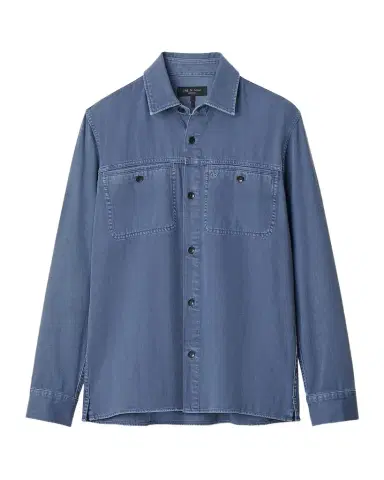 rag & bone Men's Overdyed Cotton Workwear Shirt | Thumbnail 1 rag & bone Men's Overdyed Cotton Workwear Shirt | Thumbnail 1