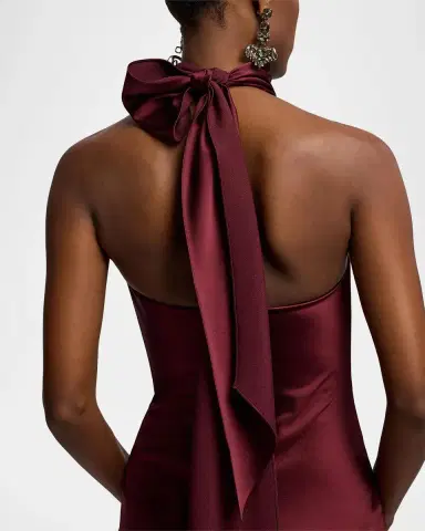 Ralph Lauren Collection Chilton Satin Halter Evening Dress | Thumbnail 5 Ralph Lauren Collection Chilton Satin Halter Evening Dress | Thumbnail 5
