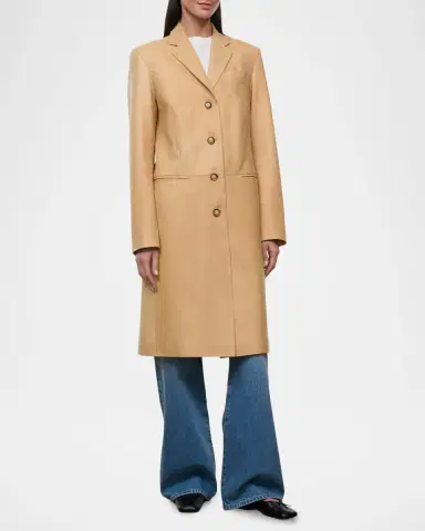 Staud Wyatt Leather Trench Coat | Thumbnail 4 Staud Wyatt Leather Trench Coat | Thumbnail 4