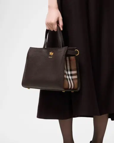 Burberry Cotswolds Small Leather & Check Tote Bag | Thumbnail 2 Burberry Cotswolds Small Leather & Check Tote Bag | Thumbnail 2
