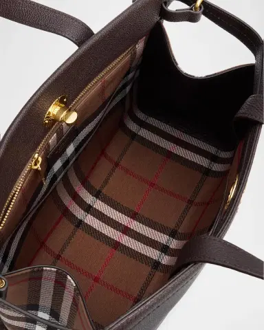 Burberry Cotswolds Small Leather & Check Tote Bag | Thumbnail 4 Burberry Cotswolds Small Leather & Check Tote Bag | Thumbnail 4