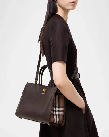 Burberry Cotswolds Small Leather & Check Tote Bag | Thumbnail 5 Burberry Cotswolds Small Leather & Check Tote Bag | Thumbnail 5