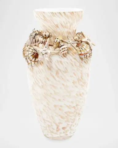 Jay Strongwater Nerina Tropical Shell 8" Vase | Thumbnail 2 Jay Strongwater Nerina Tropical Shell 8" Vase | Thumbnail 2