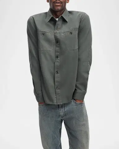 rag & bone Men's Overdyed Cotton Workwear Shirt | Thumbnail 4 rag & bone Men's Overdyed Cotton Workwear Shirt | Thumbnail 4