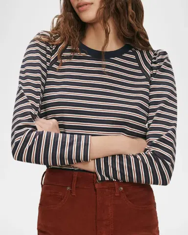 Veronica Beard Mason Striped Crewneck Baseball T-Shirt | Thumbnail 4 Veronica Beard Mason Striped Crewneck Baseball T-Shirt | Thumbnail 4