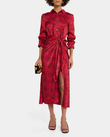 Cinq à Sept Jace Paisley Fan Print Tie-Waist Midi Shirtdress | Thumbnail 2 Cinq à Sept Jace Paisley Fan Print Tie-Waist Midi Shirtdress | Thumbnail 2