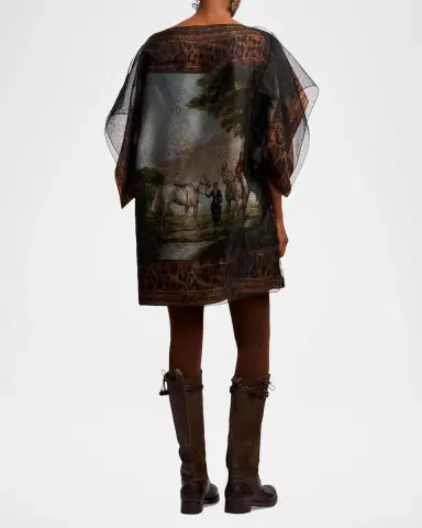 Ralph Lauren Collection Orianne Printed Mulberry Silk Mini Shift Dress | Thumbnail 3 Ralph Lauren Collection Orianne Printed Mulberry Silk Mini Shift Dress | Thumbnail 3