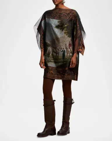 Ralph Lauren Collection Orianne Printed Mulberry Silk Mini Shift Dress | Thumbnail 6 Ralph Lauren Collection Orianne Printed Mulberry Silk Mini Shift Dress | Thumbnail 6