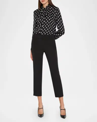 Milly Polka Dot Tie-Neck Blouse | Thumbnail 2 Milly Polka Dot Tie-Neck Blouse | Thumbnail 2