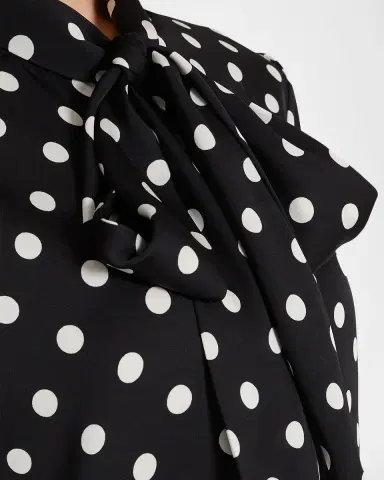 Milly Polka Dot Tie-Neck Blouse | Thumbnail 4 Milly Polka Dot Tie-Neck Blouse | Thumbnail 4