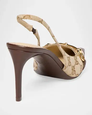 Gucci Donna 80MM GG Canvas Slingback Pumps | Thumbnail 2 Gucci Donna 80MM GG Canvas Slingback Pumps | Thumbnail 2