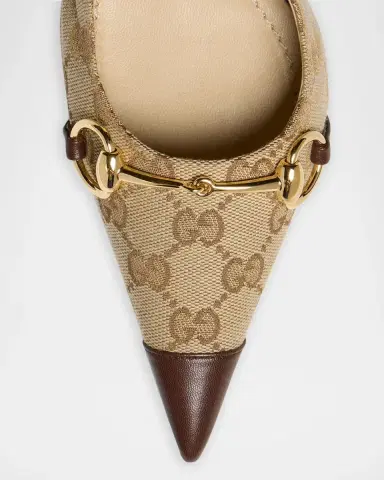 Gucci Donna 80MM GG Canvas Slingback Pumps | Thumbnail 3 Gucci Donna 80MM GG Canvas Slingback Pumps | Thumbnail 3