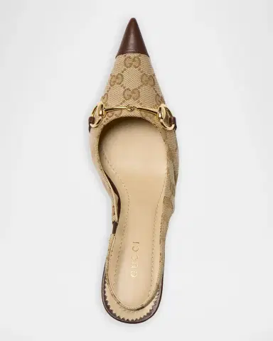 Gucci Donna 80MM GG Canvas Slingback Pumps | Thumbnail 4 Gucci Donna 80MM GG Canvas Slingback Pumps | Thumbnail 4