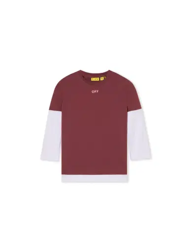 Off-White Arrow Acrylic Double Layer Long Sleeve T-Shirt | Thumbnail 2 Off-White Arrow Acrylic Double Layer Long Sleeve T-Shirt | Thumbnail 2