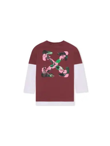 Off-White Arrow Acrylic Double Layer Long Sleeve T-Shirt | Thumbnail 1 Off-White Arrow Acrylic Double Layer Long Sleeve T-Shirt | Thumbnail 1
