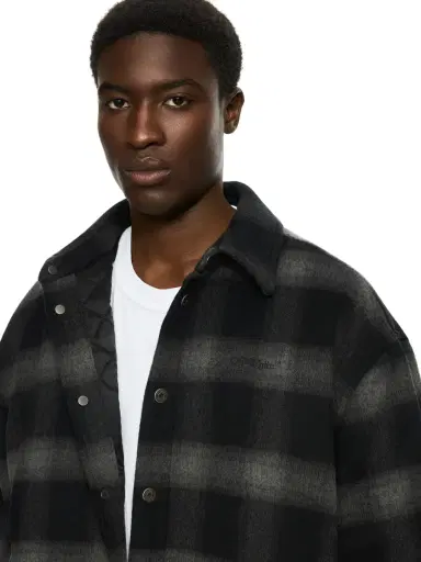 Off-White Flannel Wool Padded Overshirt Coat | Thumbnail 5 Off-White Flannel Wool Padded Overshirt Coat | Thumbnail 5