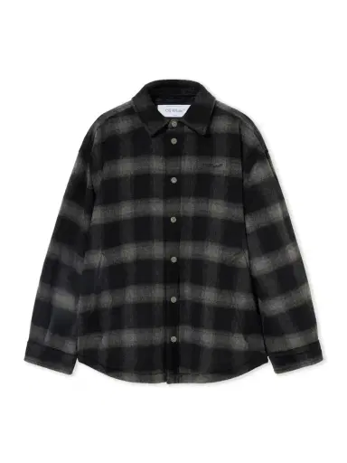 Off-White Flannel Wool Padded Overshirt Coat | Thumbnail 1 Off-White Flannel Wool Padded Overshirt Coat | Thumbnail 1