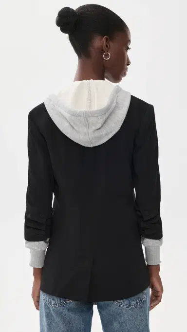 Cinq à Sept Hooded Khloe Blazer Black/Heather Grey | Thumbnail 3 Cinq à Sept Hooded Khloe Blazer Black/Heather Grey | Thumbnail 3
