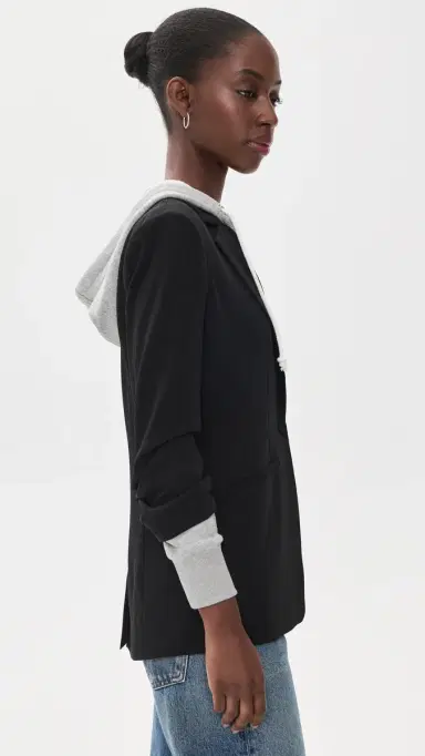 Cinq à Sept Hooded Khloe Blazer Black/Heather Grey | Thumbnail 4 Cinq à Sept Hooded Khloe Blazer Black/Heather Grey | Thumbnail 4