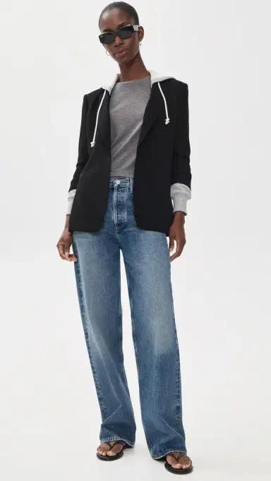 Cinq à Sept Hooded Khloe Blazer Black/Heather Grey | Thumbnail 5 Cinq à Sept Hooded Khloe Blazer Black/Heather Grey | Thumbnail 5